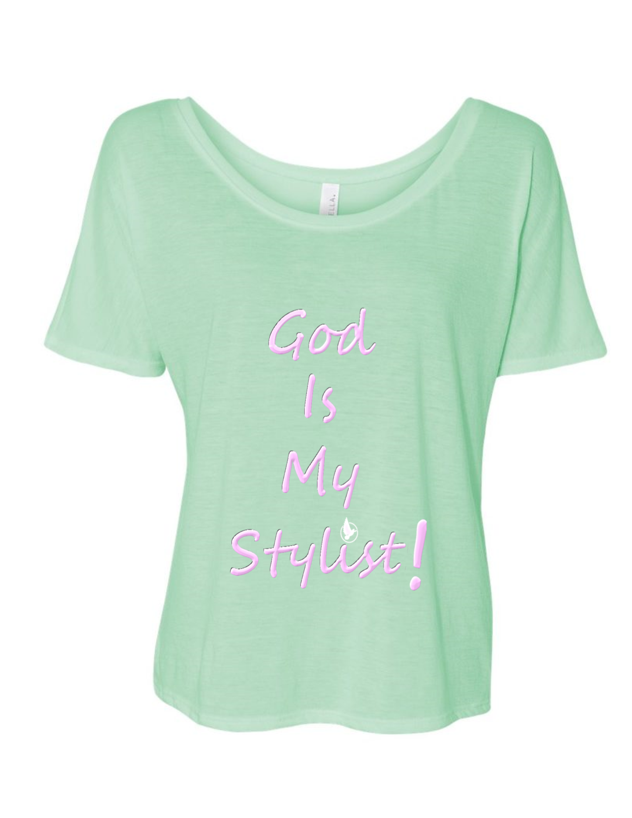 light green God is my stylist flowy tee.png